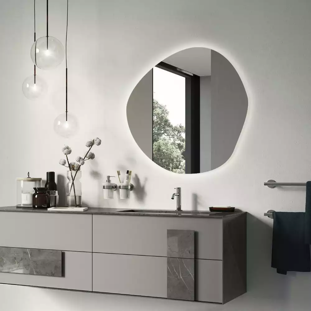Miroir asymétrique led mur