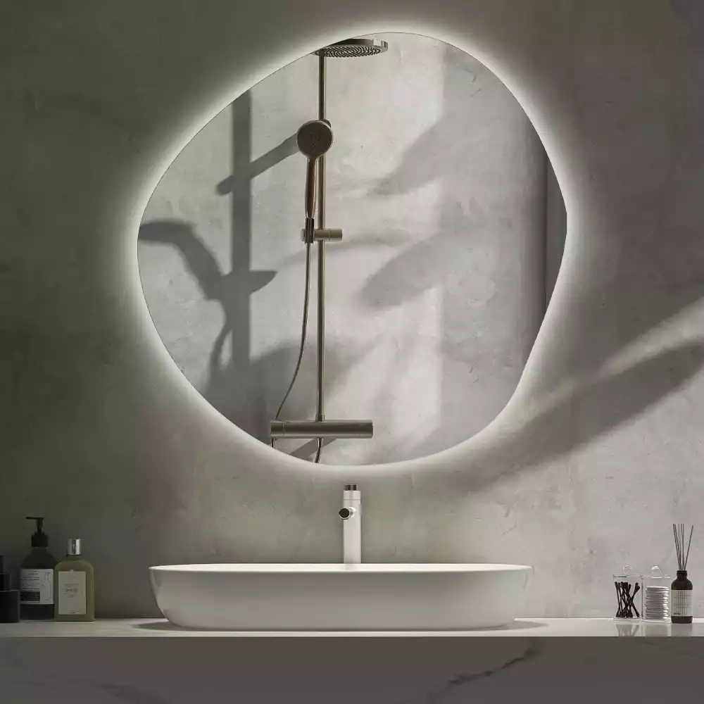 Miroir asymétrique led mur