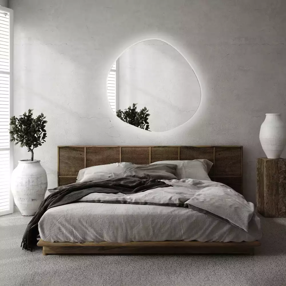 Miroir asymétrique led mur
