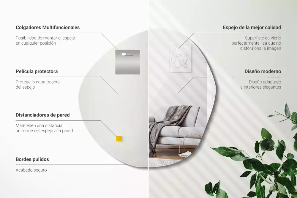 Miroir forme irrégulière décoratif