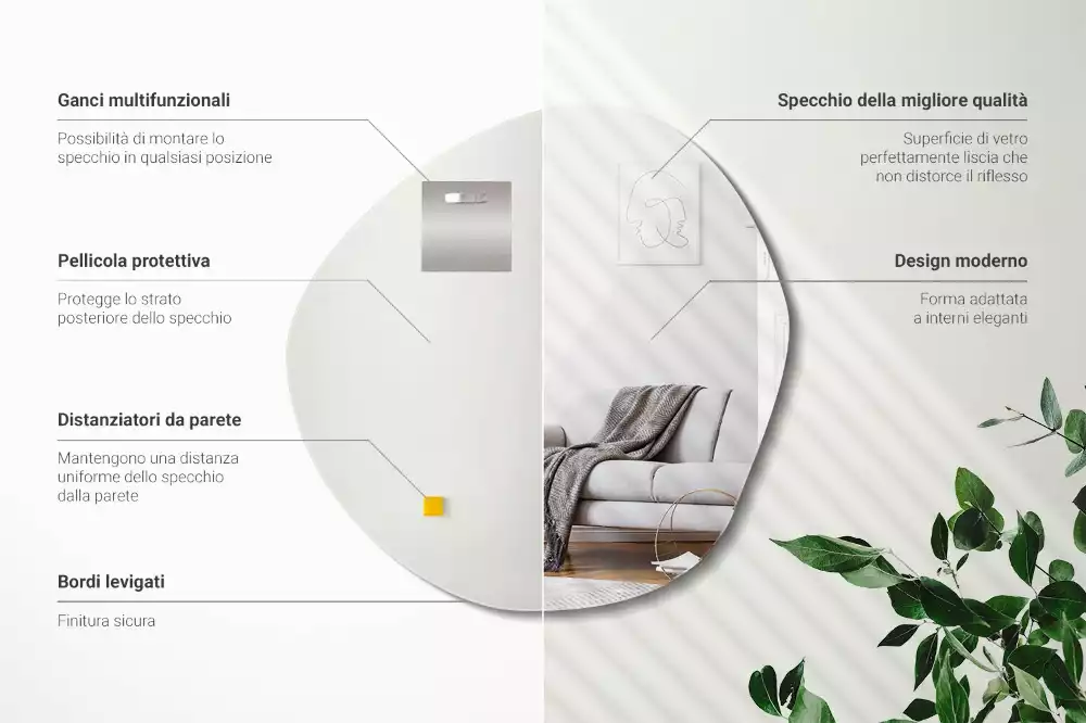 Miroir forme irrégulière décoratif