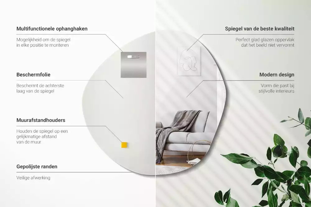 Miroir forme irrégulière décoratif