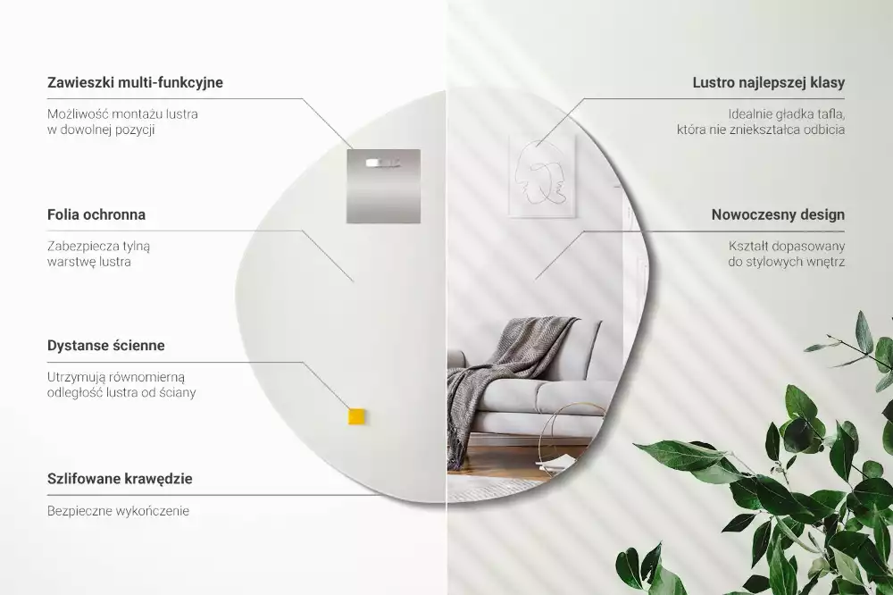 Miroir forme irrégulière décoratif