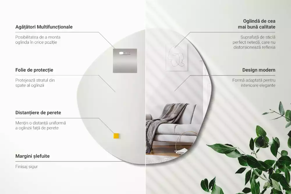 Miroir forme irrégulière décoratif