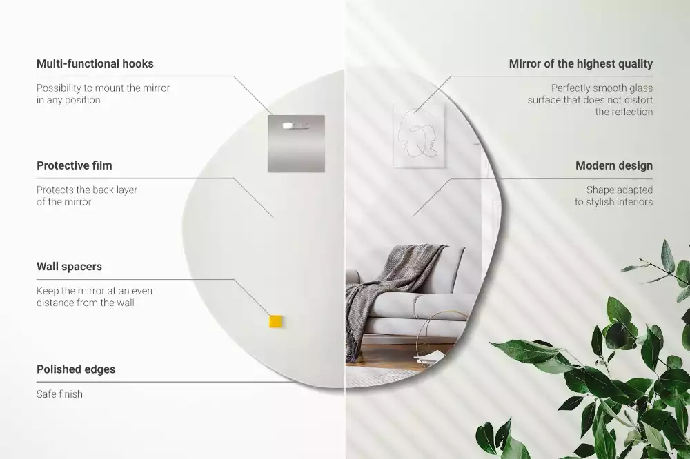 Miroir forme irrégulière décoratif