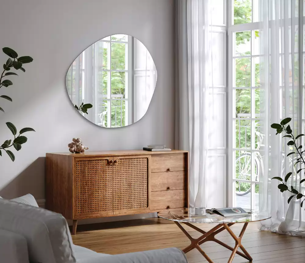 Miroir forme irrégulière décoratif
