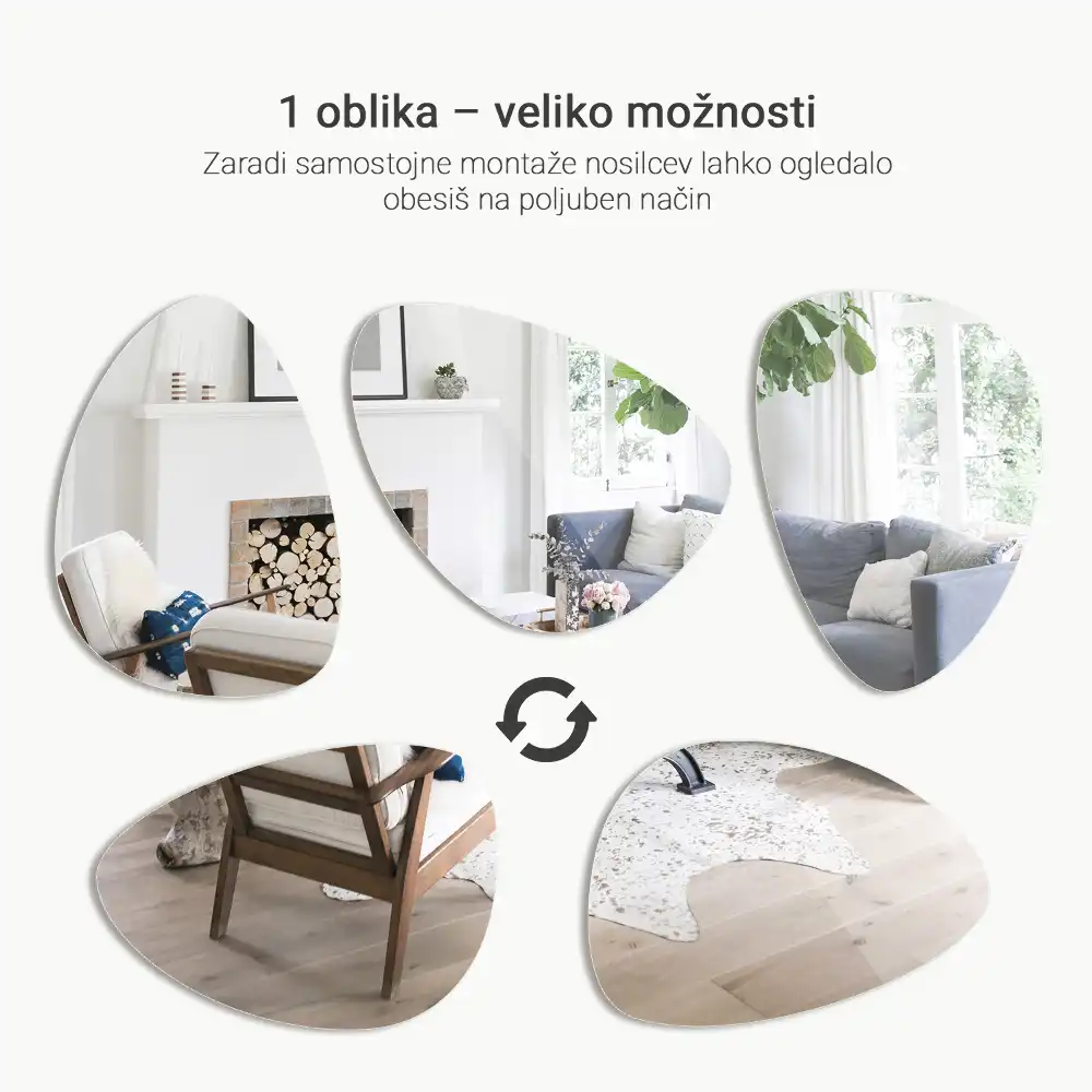 Miroir mural en forme d'œuf