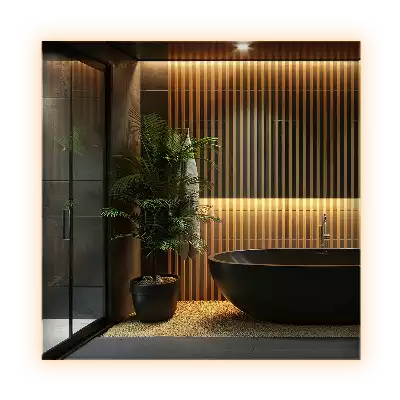 Miroir carré LED moderne