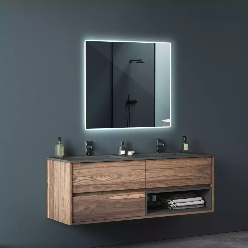 Miroir carré LED moderne