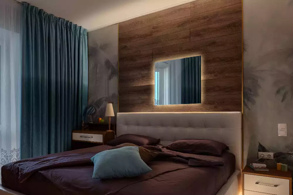 Miroir carré LED moderne