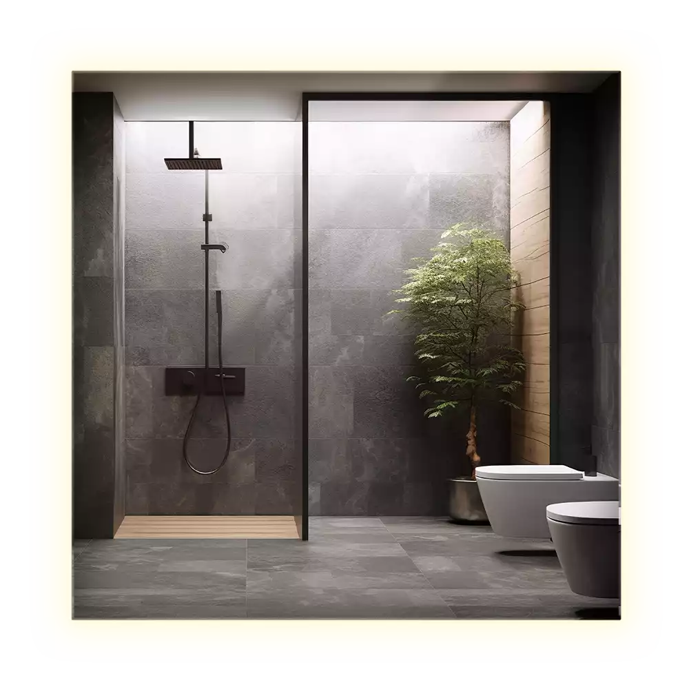 Miroir carré LED moderne