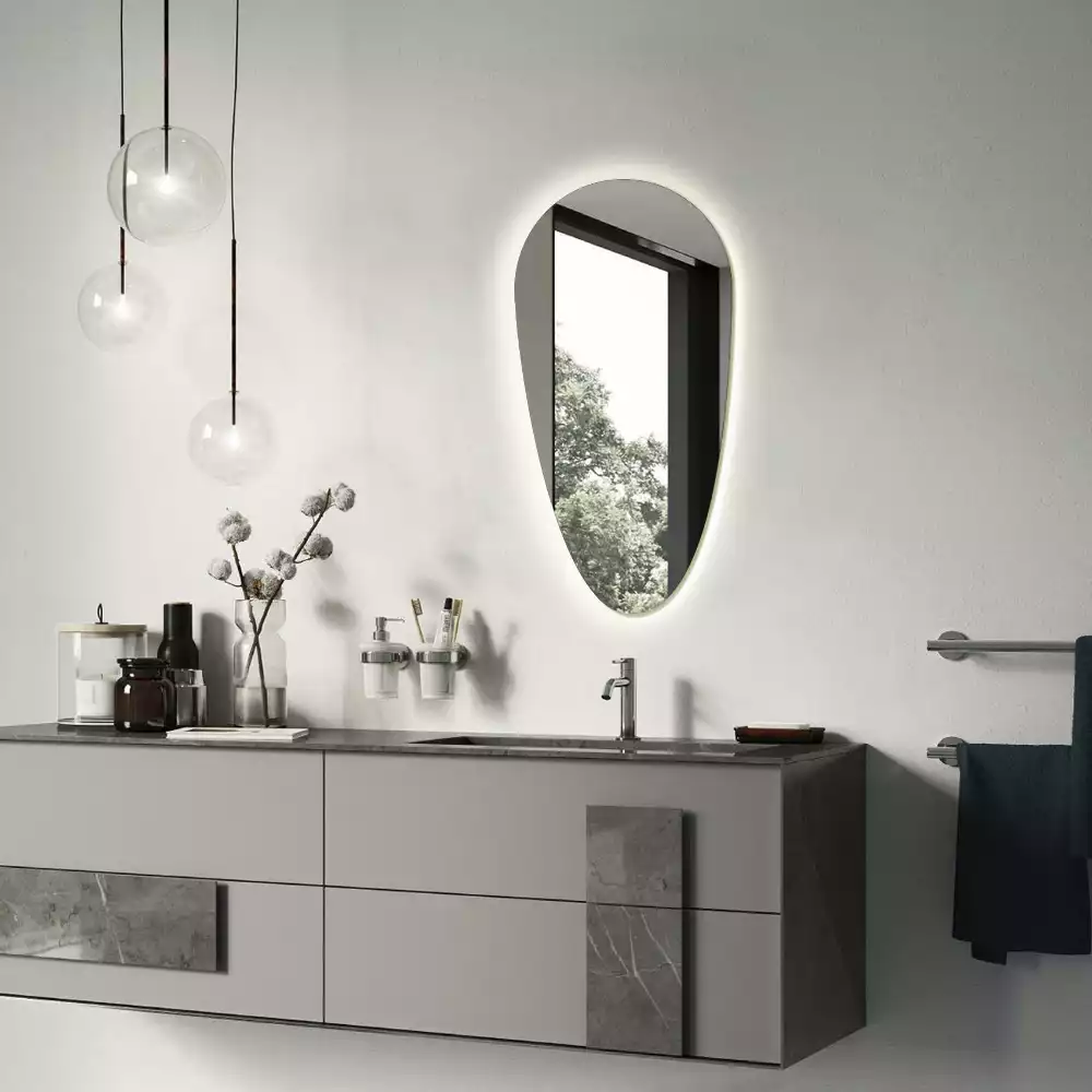 Miroir larme goutte illuminée