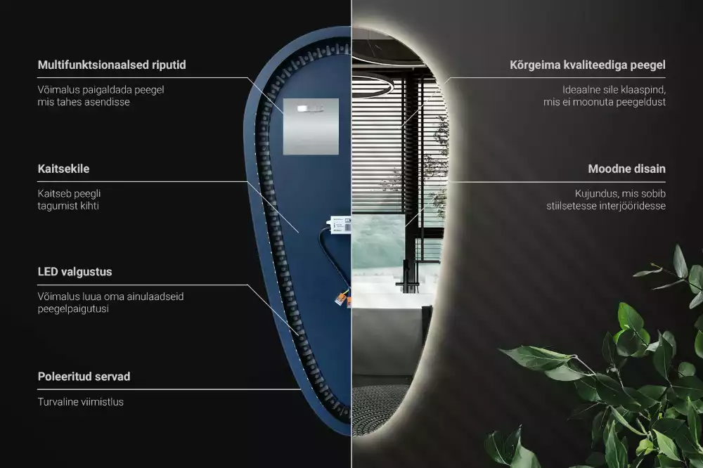 Miroir larme goutte illuminée