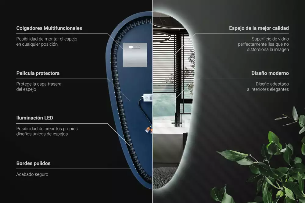 Miroir larme goutte illuminée