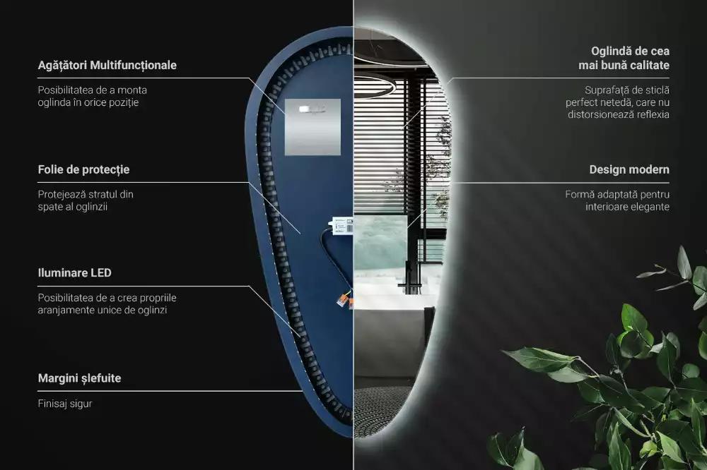 Miroir larme goutte illuminée