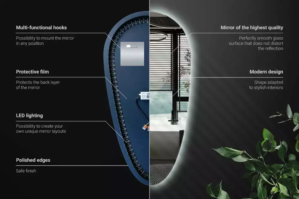 Miroir larme goutte illuminée