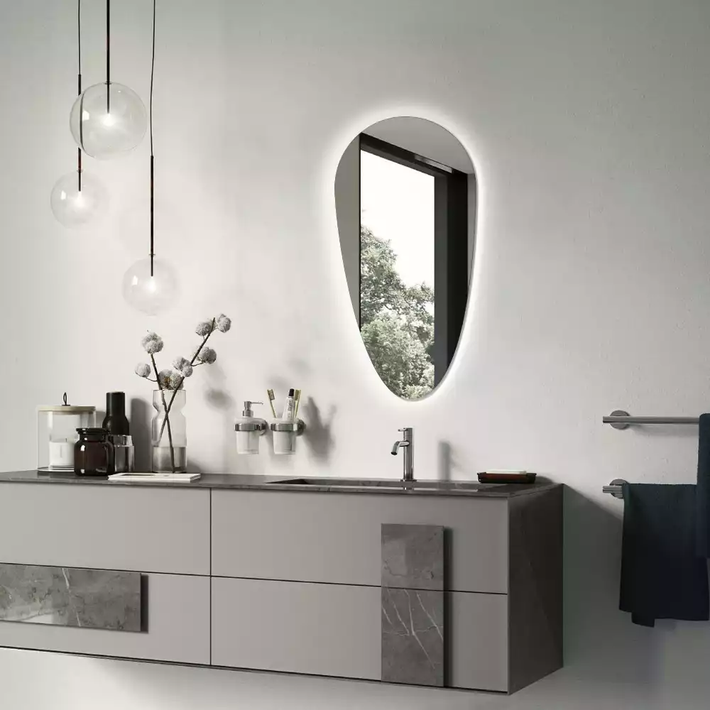 Miroir larme goutte illuminée