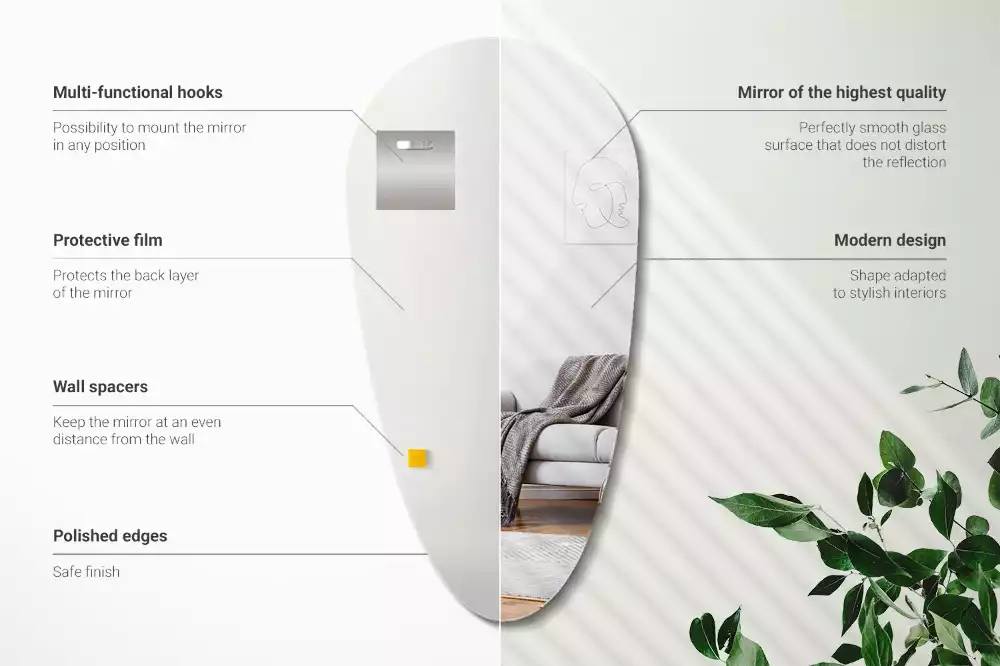 Miroir forme organique chute de mur