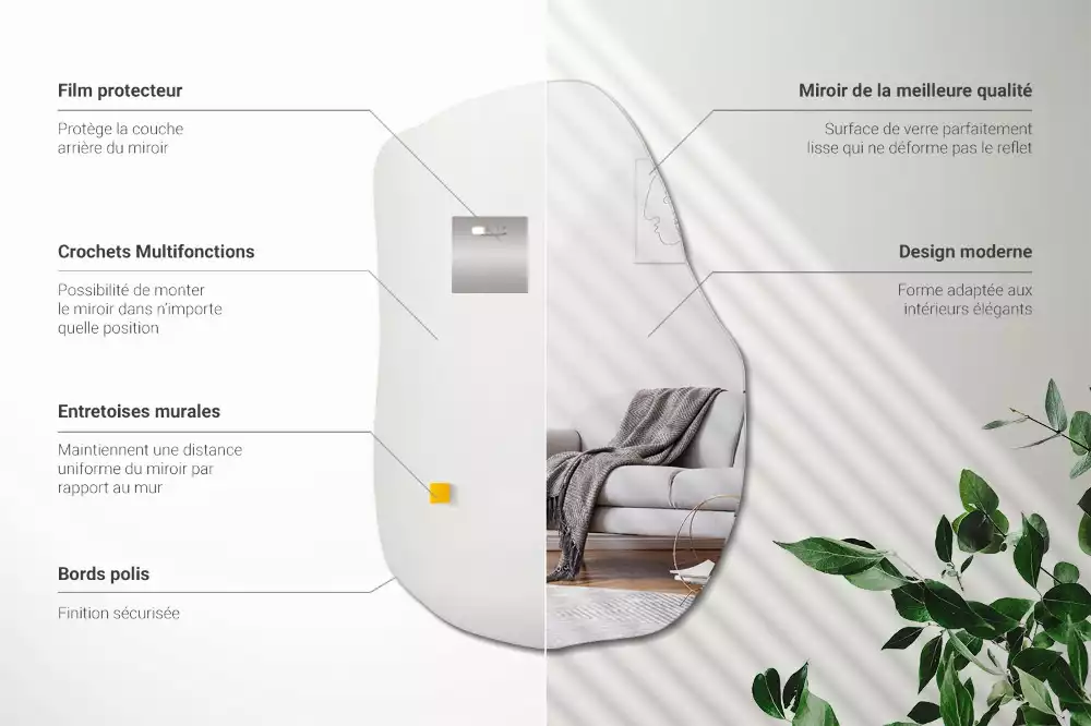 Miroir forme irrégulière unique