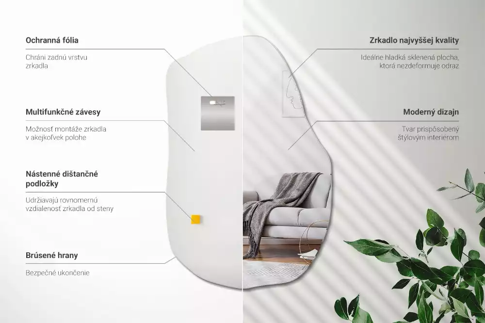 Miroir forme irrégulière unique