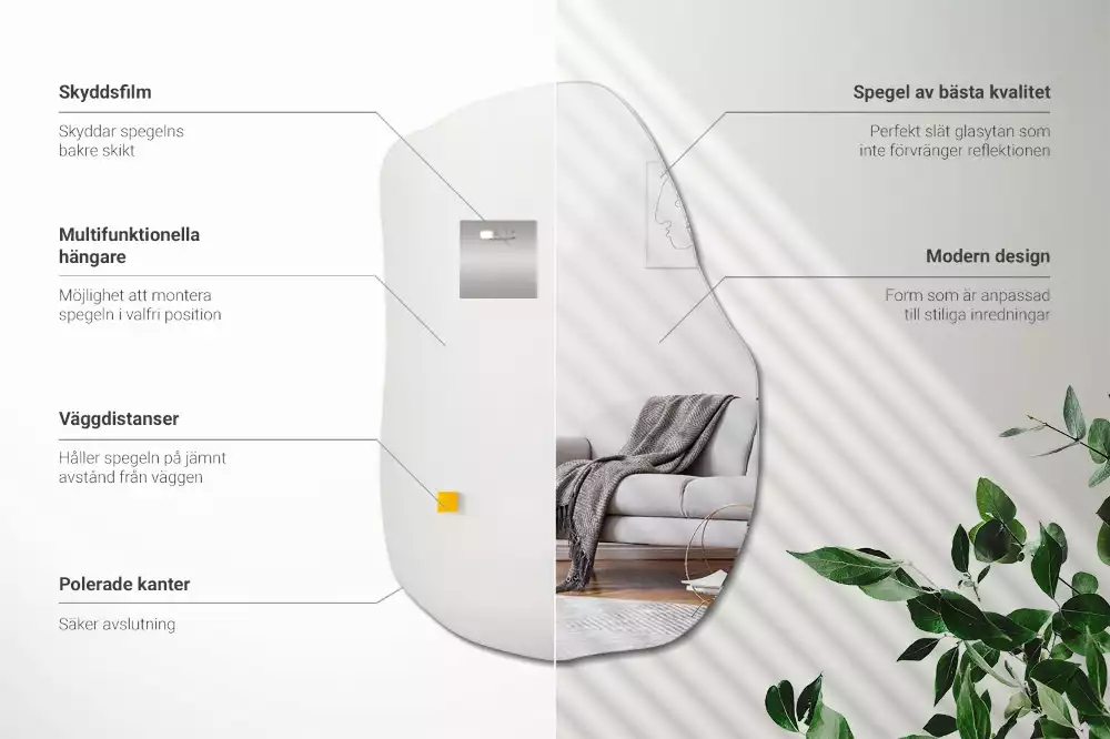 Miroir forme irrégulière unique