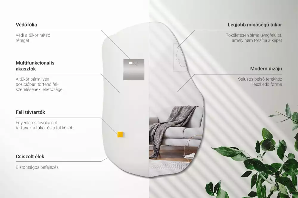 Miroir forme irrégulière unique