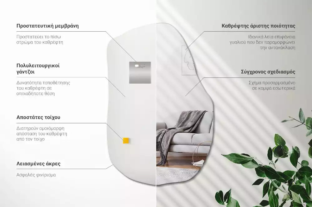 Miroir forme irrégulière unique