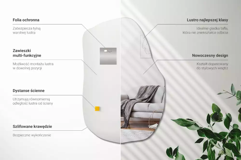 Miroir forme irrégulière unique