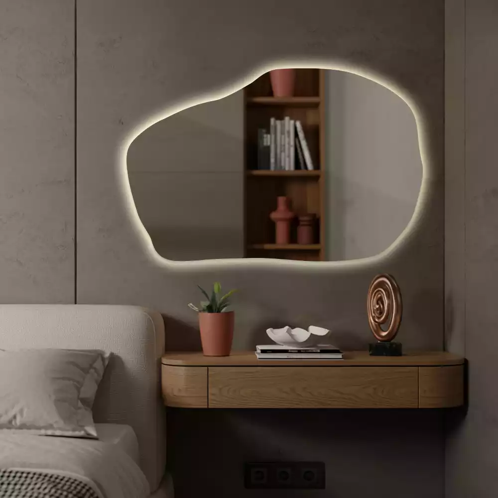 Miroir forme organique led décoratif