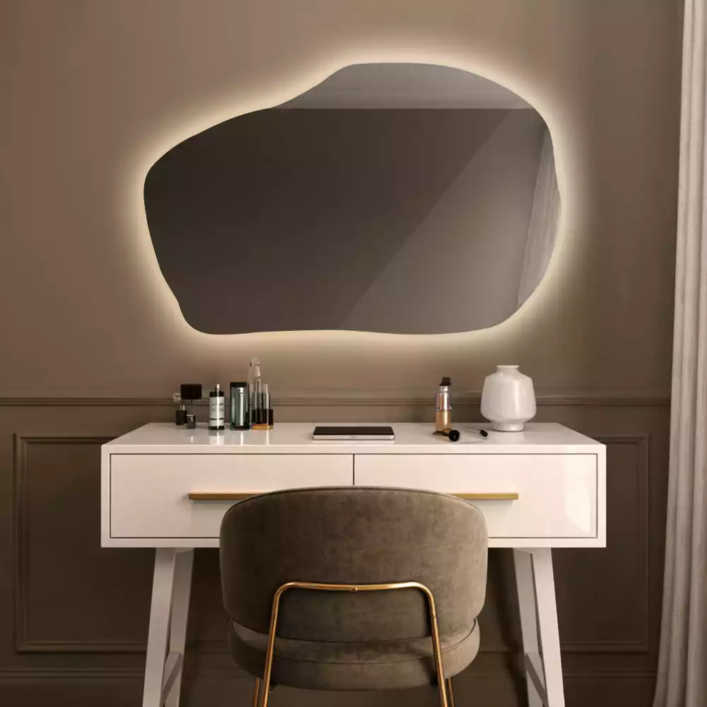 Miroir forme organique led décoratif