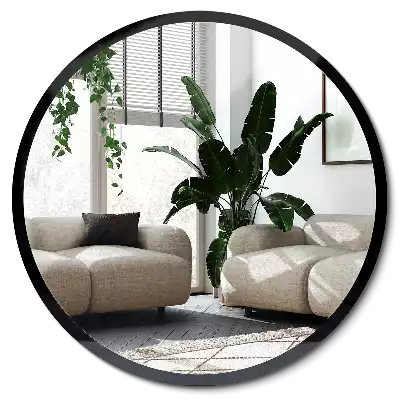 miroir-mural-rond-avec-cadre-noir