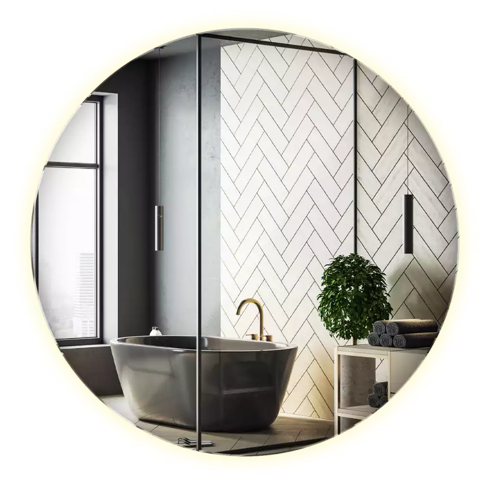 Miroir ovale moderne avec rétroéclairage LED