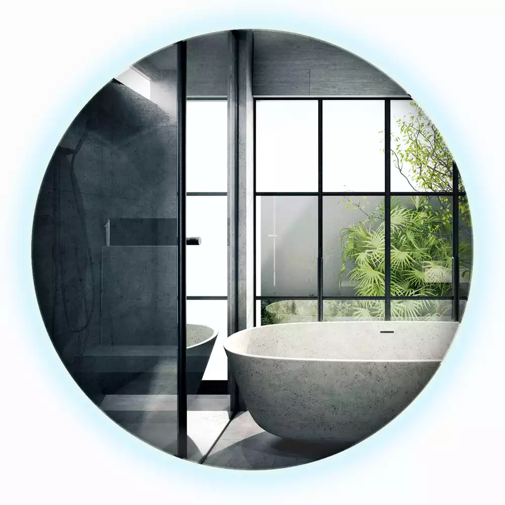 Miroir ovale moderne avec rétroéclairage LED