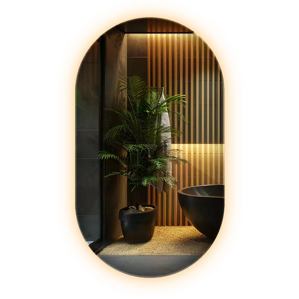 Miroir ovale led tenture décorative