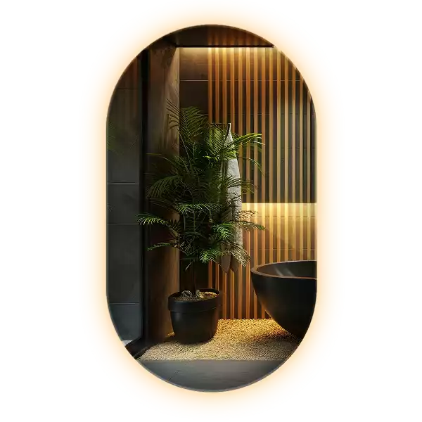 Miroir ovale led tenture décorative