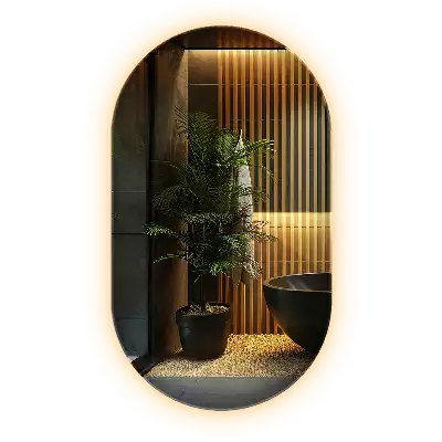 Miroir ovale led tenture décorative