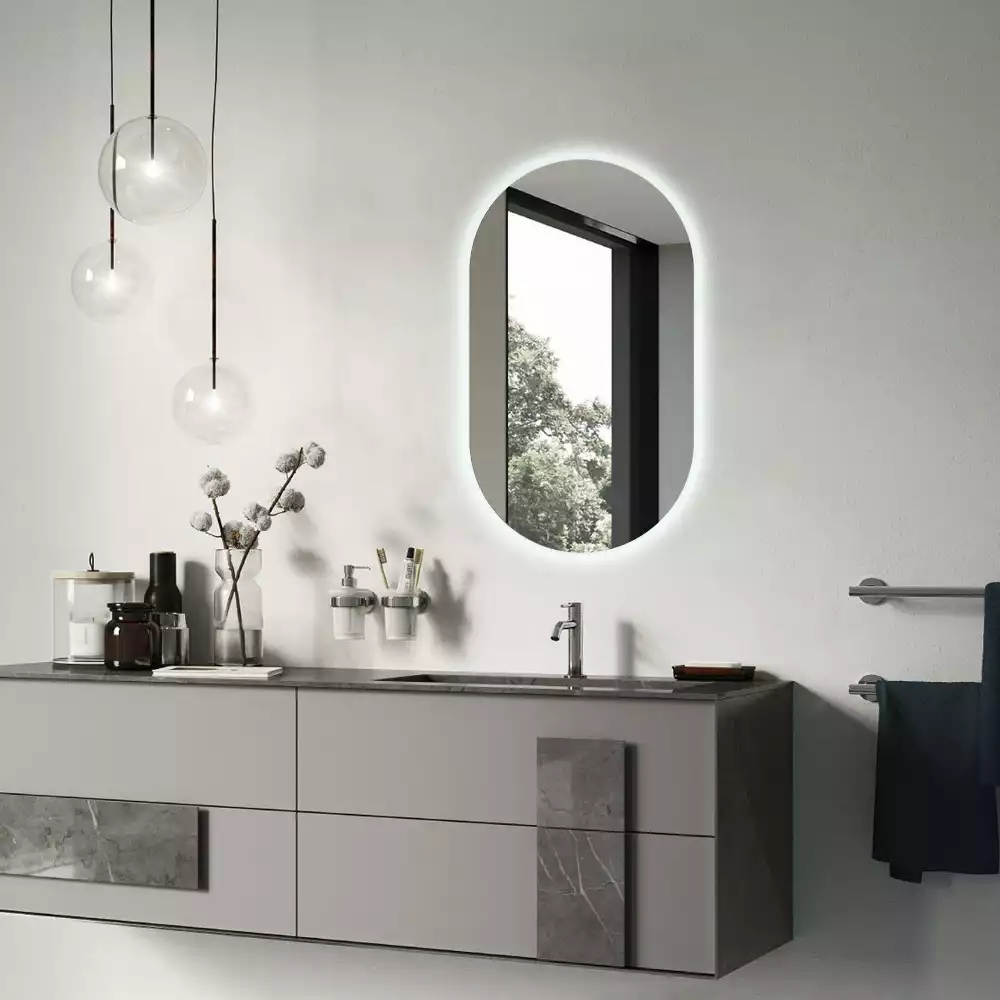 Miroir ovale led tenture décorative