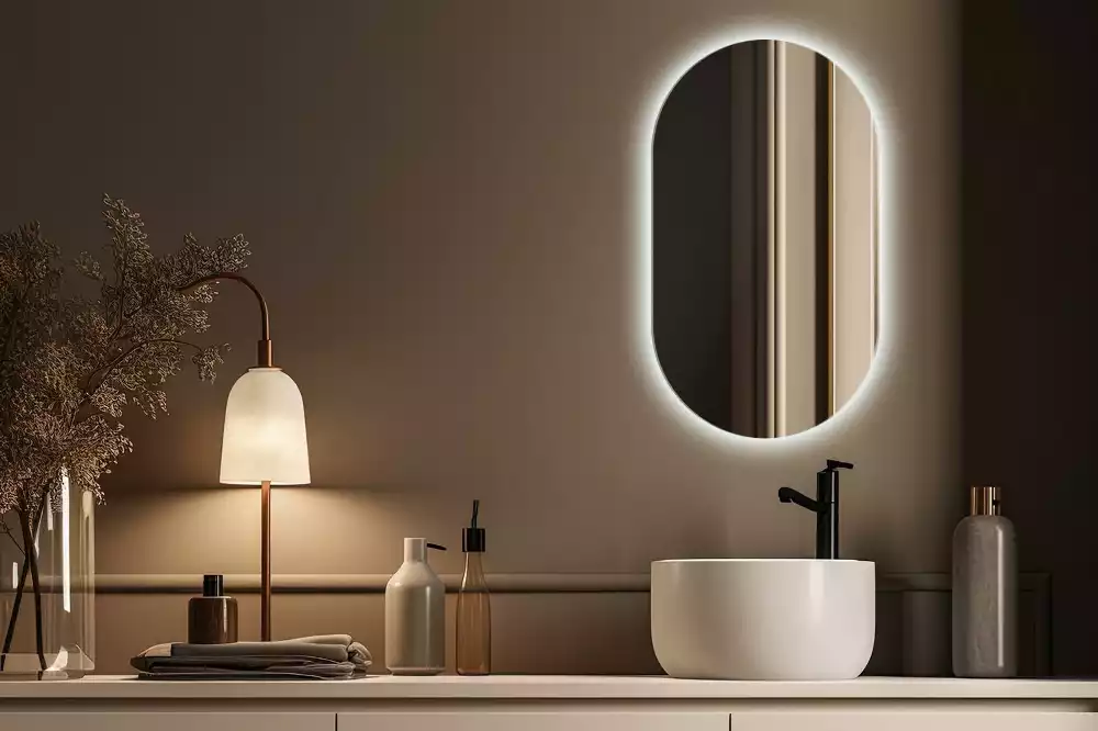 Miroir ovale led tenture décorative