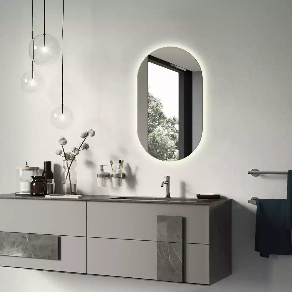 Miroir ovale led tenture décorative
