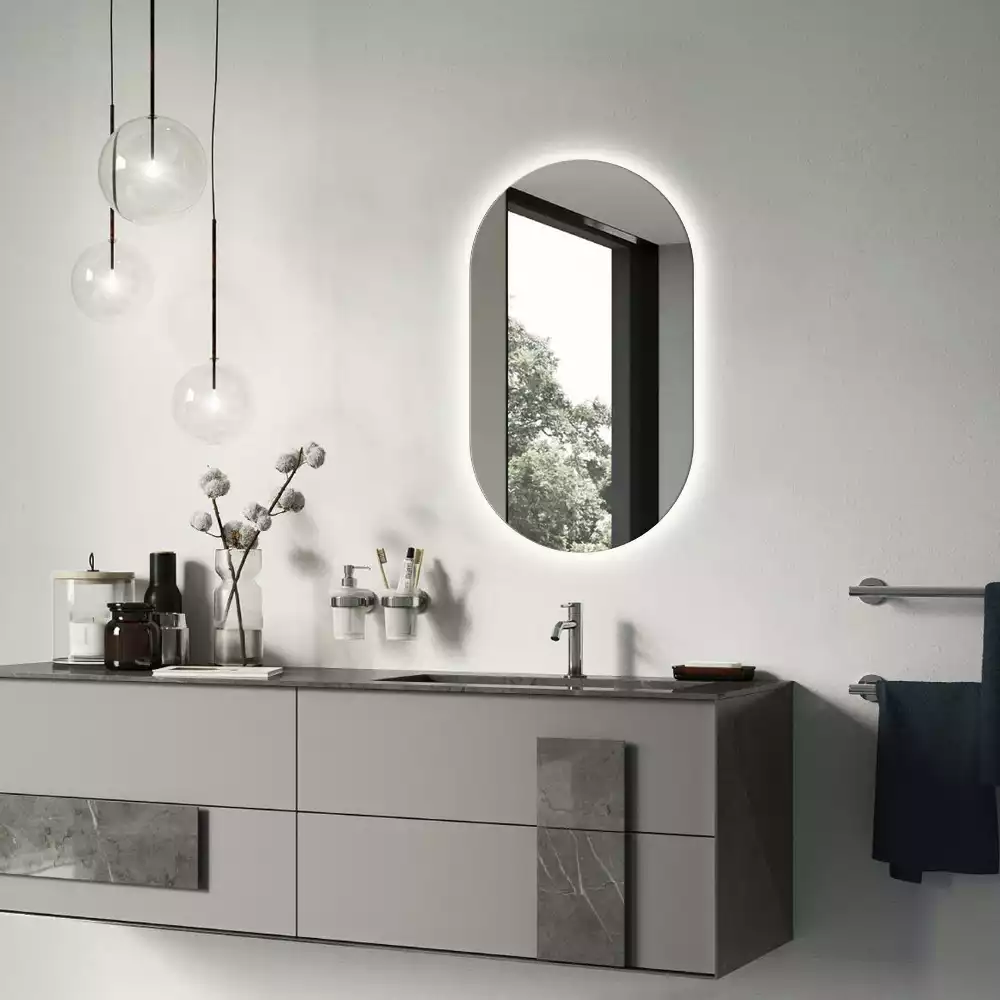 Miroir ovale led tenture décorative