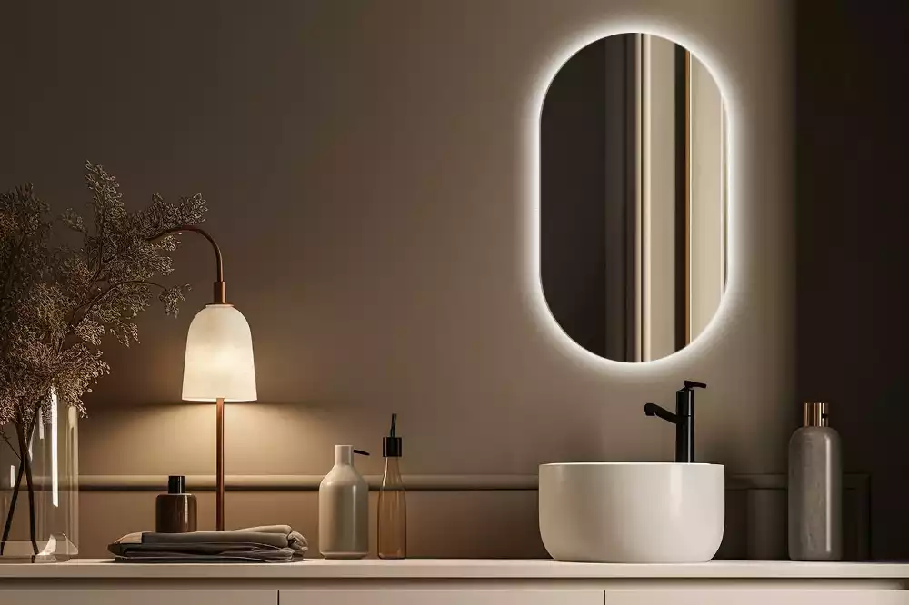 Miroir ovale led tenture décorative