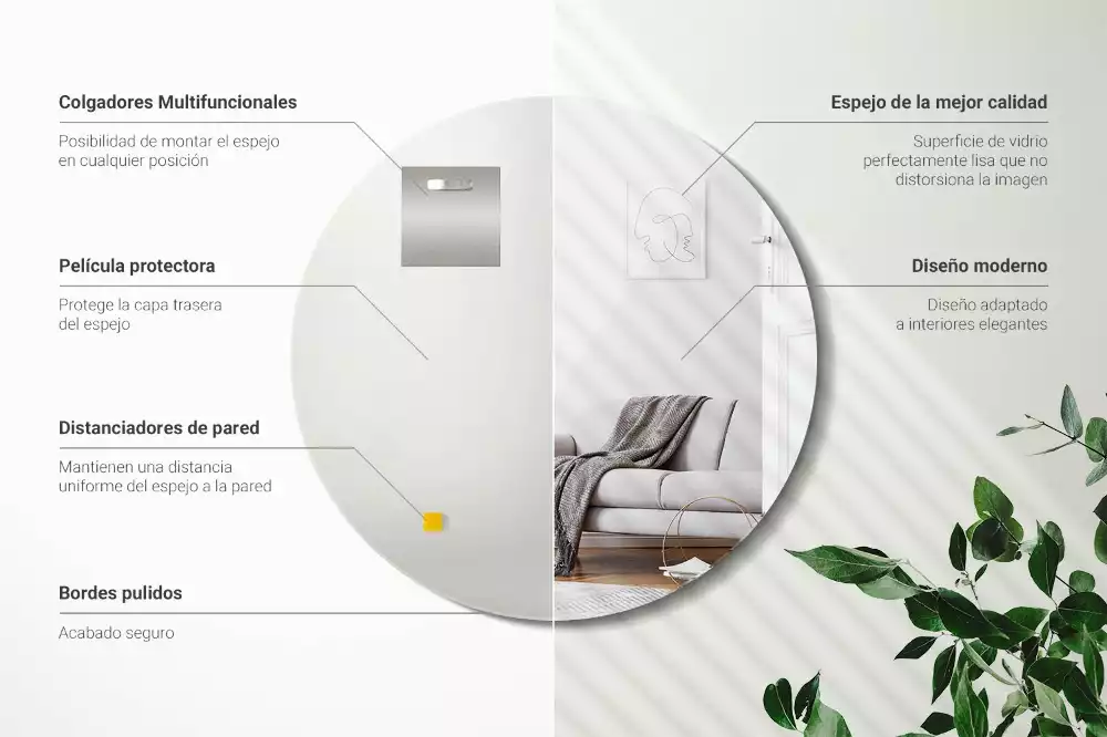 Miroir ovale mur sans cadre