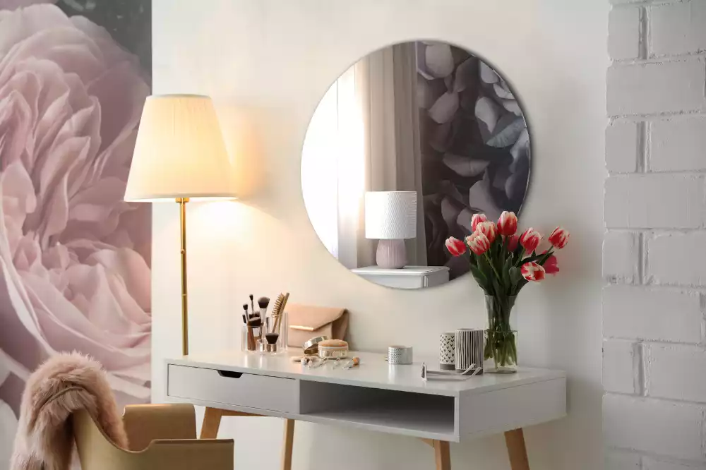 Miroir ovale mur sans cadre