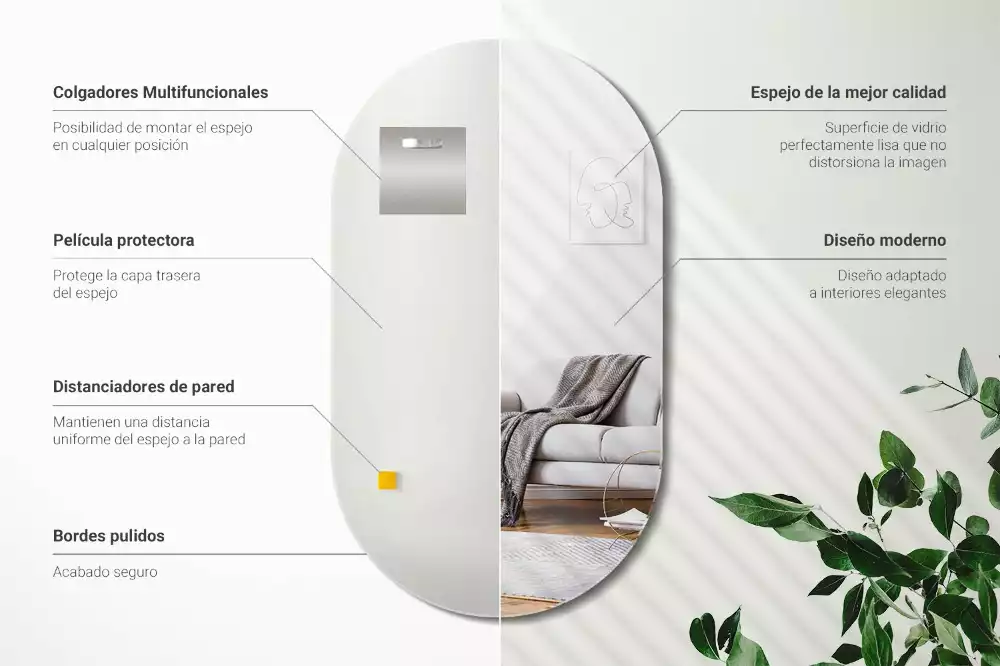 Miroir oval suspension classique