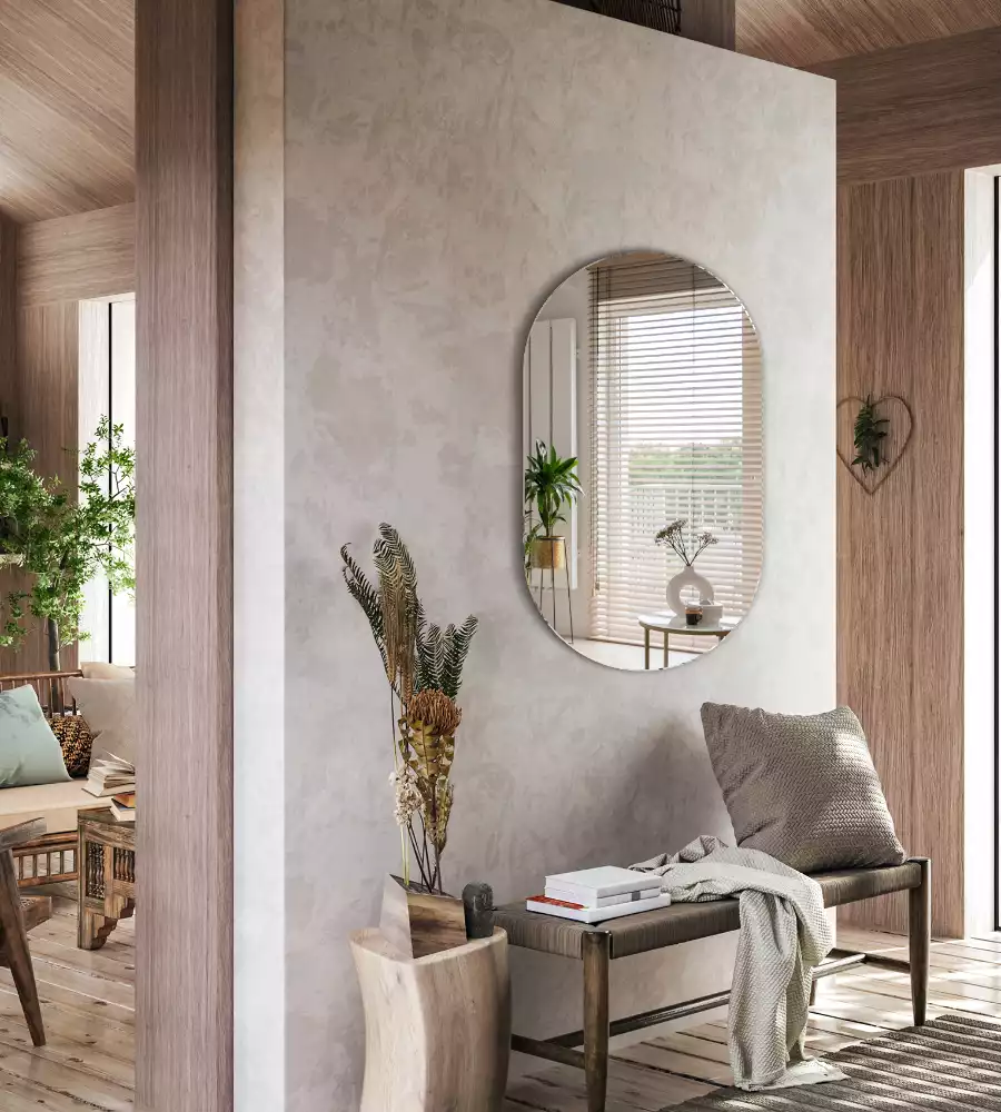 Miroir oval suspension classique