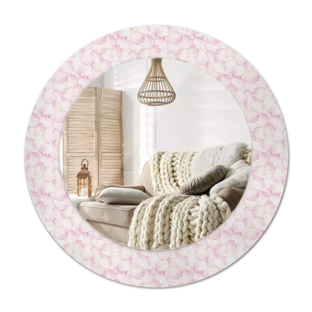 Miroir rond imprimé Pétales de fleurs