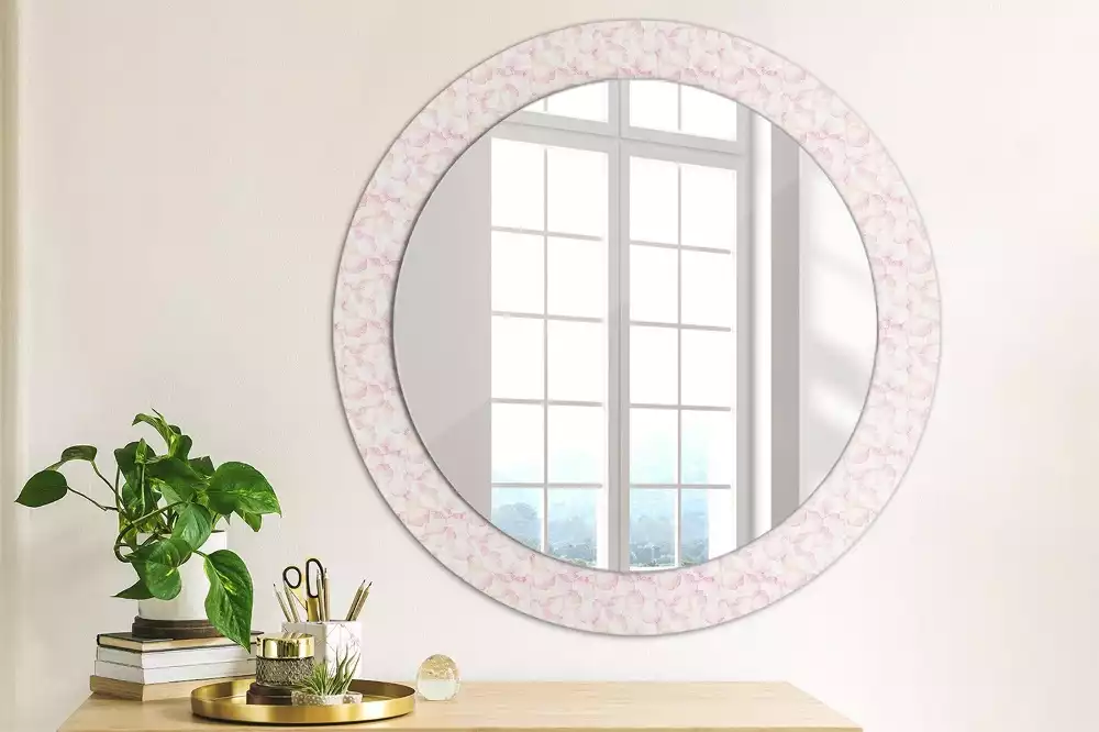 Miroir rond imprimé Pétales de fleurs