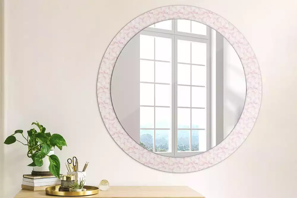 Miroir rond imprimé Pétales de fleurs