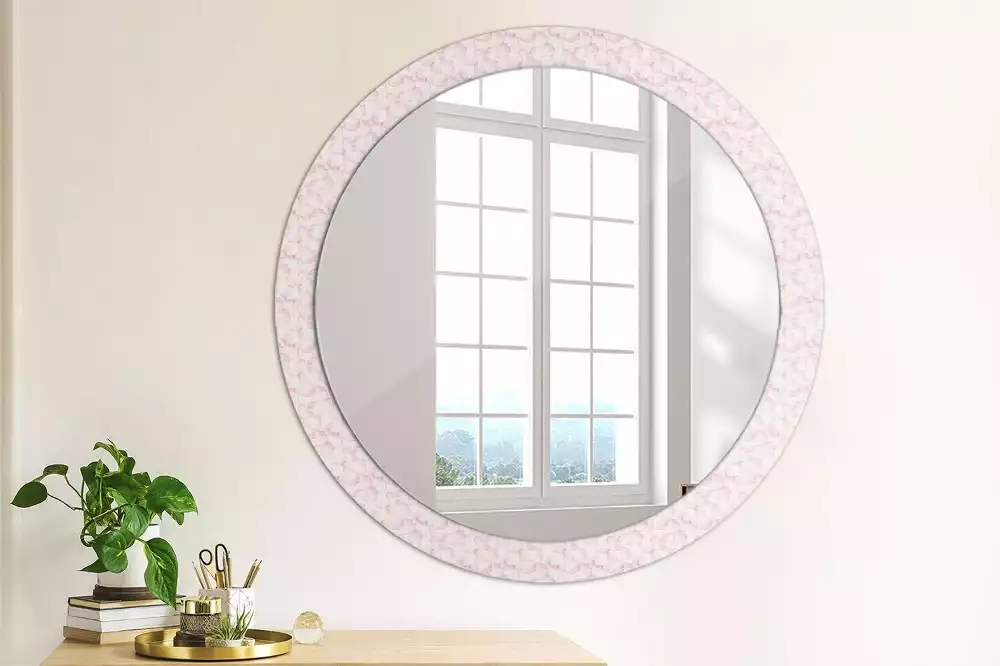 Miroir rond imprimé Pétales de fleurs