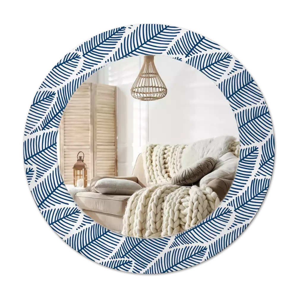 Miroir rond imprimé Feuilles